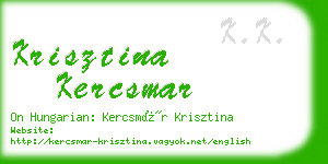krisztina kercsmar business card